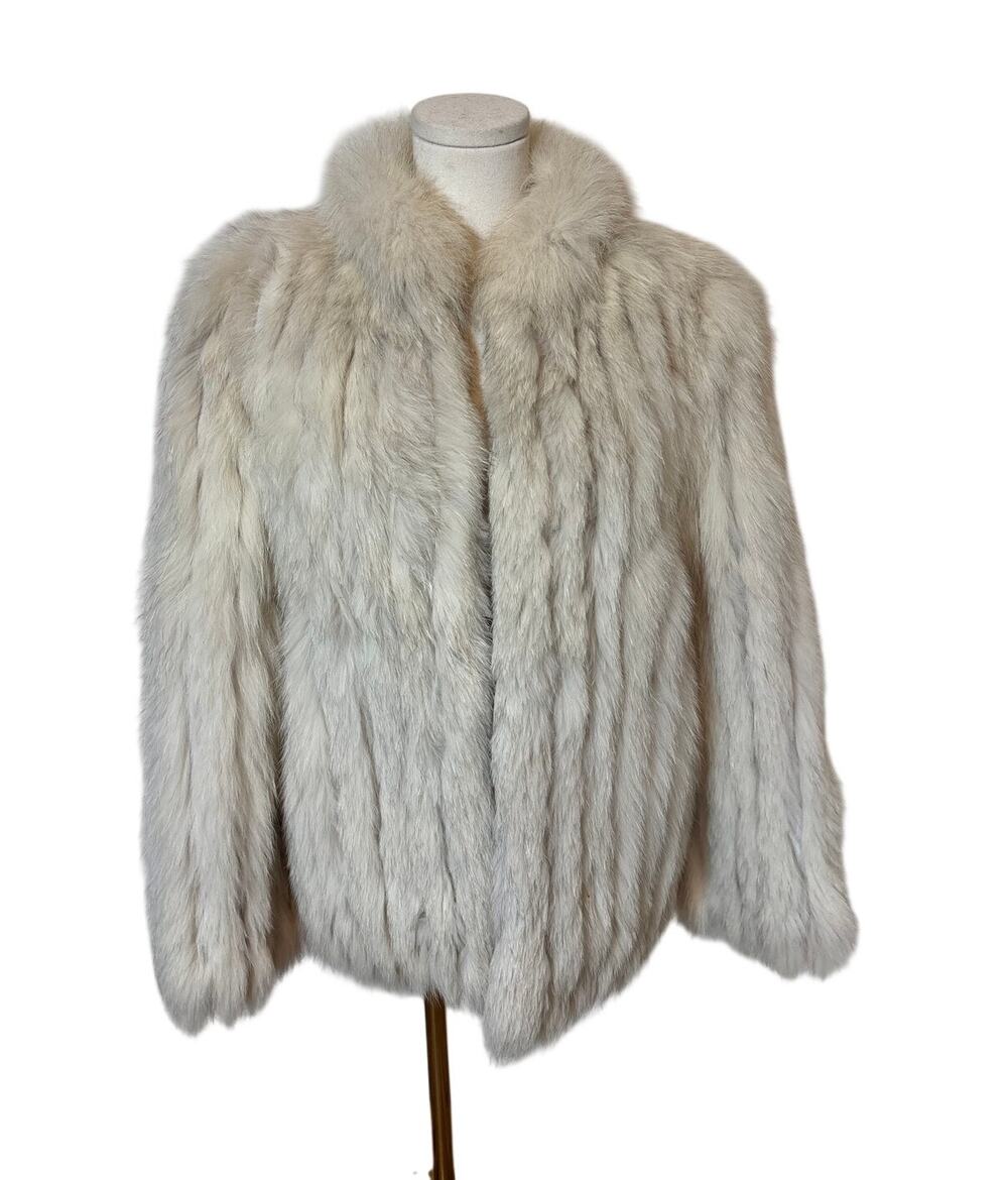 Vintage SAGA FOX Murano Blue Fox Fur Jacket Womens M Finland Fur Hong Kong
